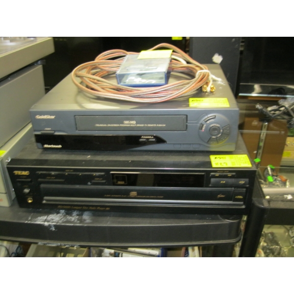 VHS PLAYER & A TECH 5 DISC CD PLAYER