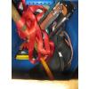 Image 1 : BIN OF MISC. KNEEPADS, TIEDOWN STRAPS, HATCHET, SAW, ETC.