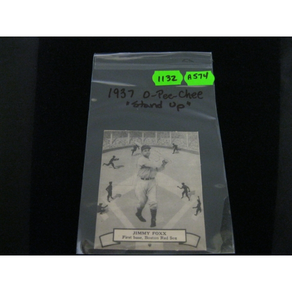 1937 O PEE CHEE STAND UP BASEBALL CARD - JIMMY FOXX