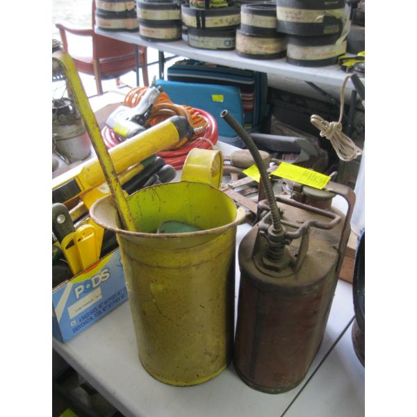 VINTAGE OILER CAN, LADLE, FUNNEL, ETC.