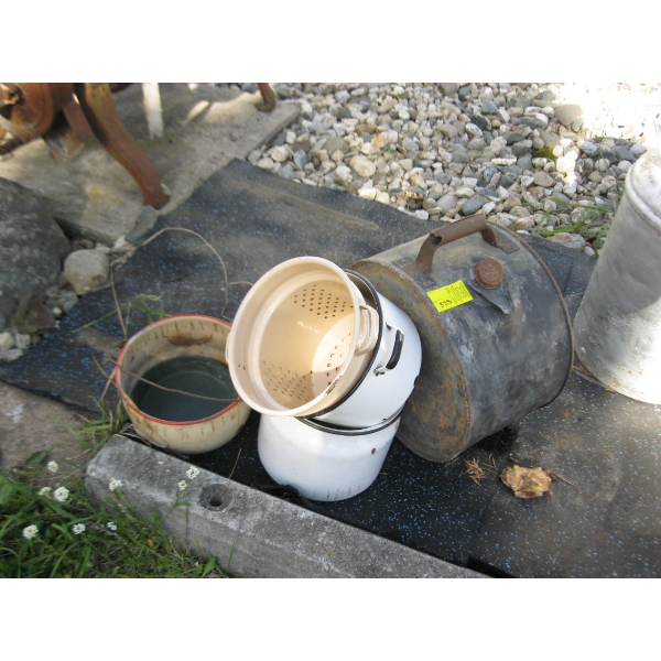 MISC. ENAMEL POTS, ETC.