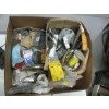 Image 4 : 2 BOXES OF MISC. ELECTRICAL, SOLAR PANEL, TROWELS, DRILL BITS, ETC.