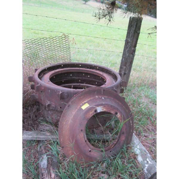 SET OF STEEL TRACTOR WHEELS