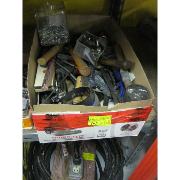 MISC. HAMMERS, CHISELS, LOCKS, ETC.