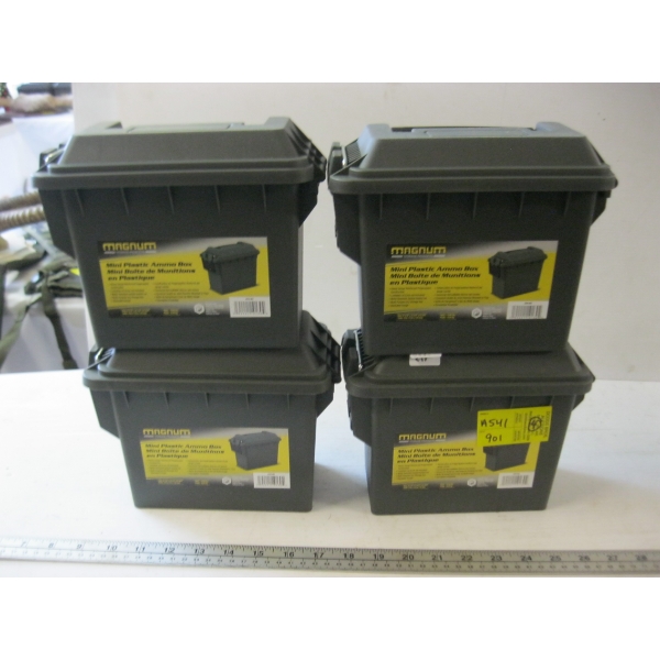 4 PLASTIC MINI AMMO BOXES