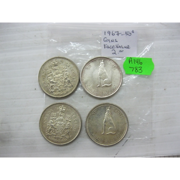 1967 50 CENT COINS (4)