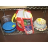 Image 1 : MISC. PLASTIC DISHWARE, FOLDING STOOL, MOLDS, ETC.