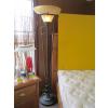 Image 2 : 2 METAL W/GLASS SHADE TALL LAMPS