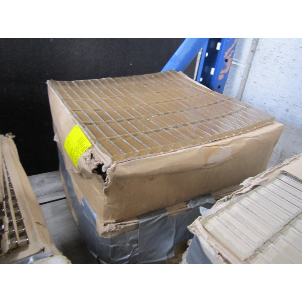 2 BOXES OF GLASS MOSAIC TILE