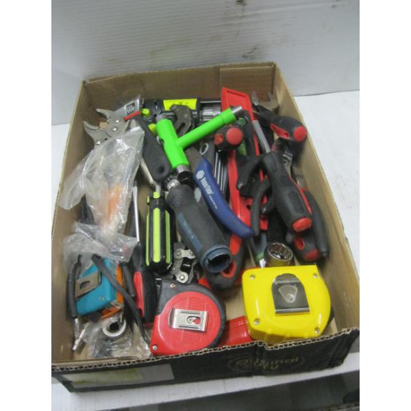 MISC. SCREWDRIVERS, PLIERS, TAPE MEASURES, ETC.