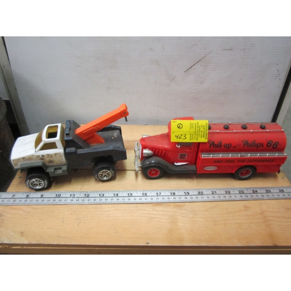 PHILLIPS TANKER TRUCK & A TONKA TOW TRUCK