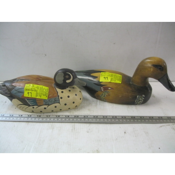 1 DECORATIVE BLUE WING TEAL DRAKE DUCK DECOY & 1 PIN TAIL DUCK DECOY