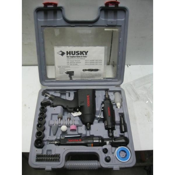HUSKY AIR TOOL SET W/ASST. BITS, SOCKETS, ETC.