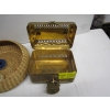 Image 3 : BASKET W/CERAMIC STAMPS & A VINTAGE BRASS BOX