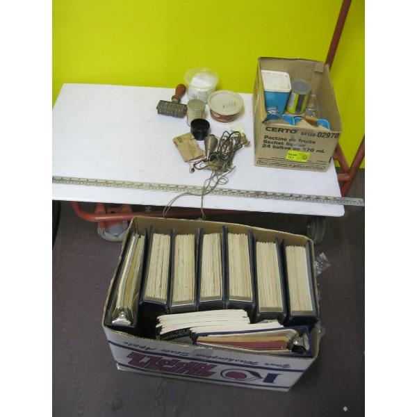 2 BOXES OF MISC. ELECTRONIC MANUALS, PARTS, ETC.