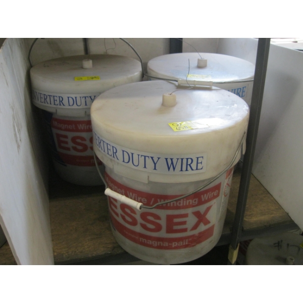 3 BUCKETS OF INVERTER DUTY WIRE, COPPER, #20 13LBS, #21 42LBS, #20 23LBS