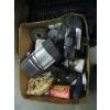Image 1 : BOX OF MISC. STAPLES, TAPE MEASURES, LIGHTS, ETC.