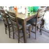 Image 1 : LG. BAR STYLE TABLE W/LEAF & 8 CHAIRS