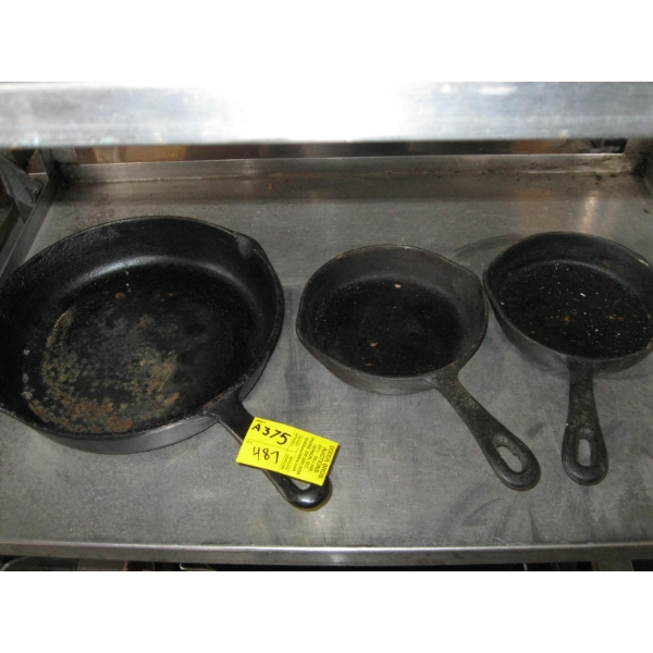 3 CAST FRY PANS