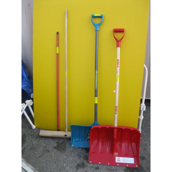 2 SNOWSHOVELS & A BROOM