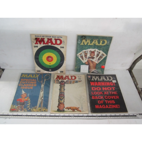 5 EARLY EDITIONS OF MAD MAGAZINE