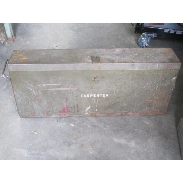 METAL TOOLBOX W/FOLD DOWN FRONT - LOOKS LIKE ARMY ISSUE