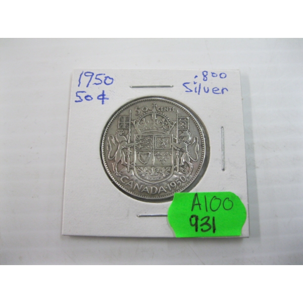 1950 CDN 50 CENT COIN