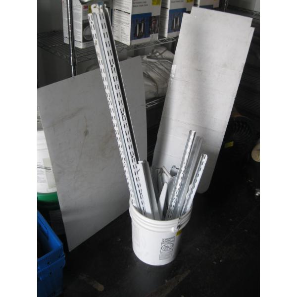 BUCKET OF SHELVING BRACKETS & MOUNTING BRACKETS