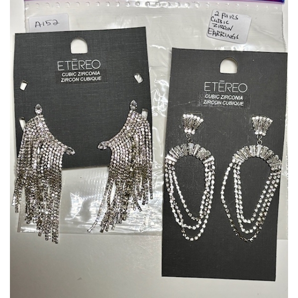 2 PAIR OF CUBIC ZIRCON EARRINGS