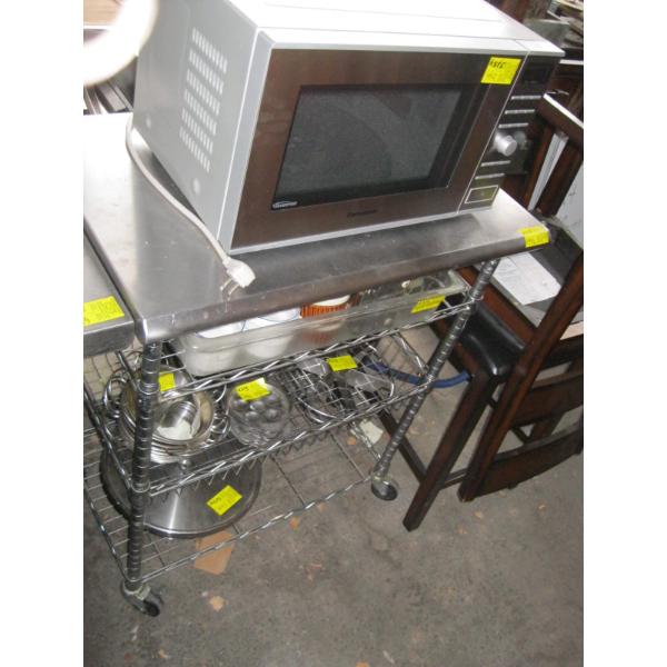 STAINLESS STEEL TOP SHELF UNIT ON CASTORS, APPROX. 20"X30"
