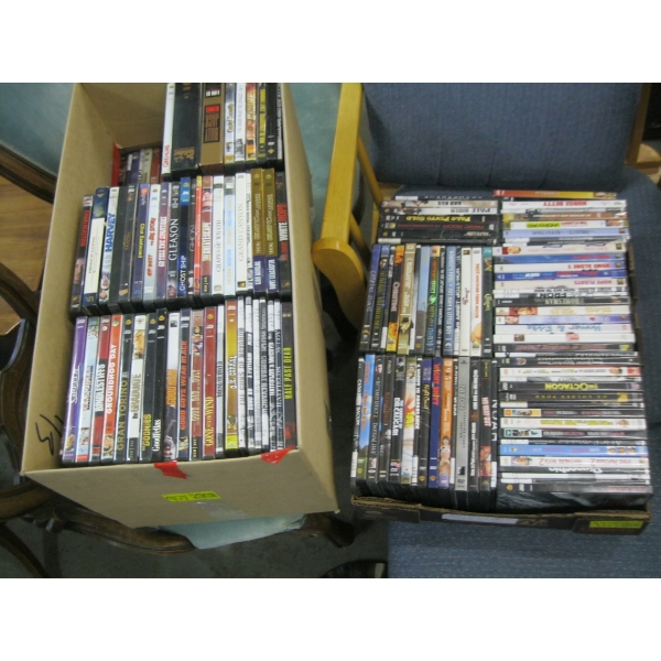 2 BOXES OF DVD MOVIES