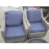 Image 1 : 2 WICKER LOOK PATIO SWIVEL CHAIRS