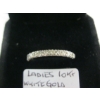 Image 3 : LADIES 10KT WHITE GOLD BAND W/13 DIAMONDS, 2.1G, SZ 8 1/4