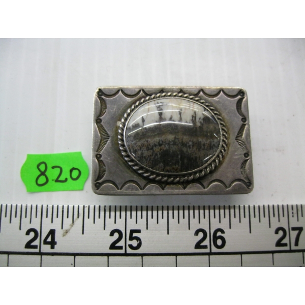 SM. SILVER & STONE NAVAJO BELT BUCKLE, NO MARKINGS