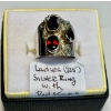 Image 1 : LADIES .925 SILVER RING W/RED STONES