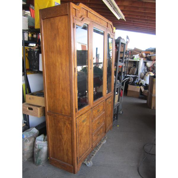 LG. WOODEN GLASS DOOR CHINA CABINET