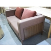 Image 2 : BROWN SOFA W/2 CUSHIONS & WOOD PANEL SIDES