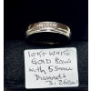 Image 1 : 10KT WHITE GOLD BAND W/5 SM. DIAMONDS, 3.2G, SZ 8 1/4