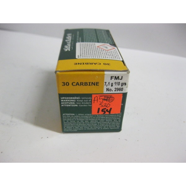 SELLIER & BELLOT 30 CARBINE 7.1G 110GRS FMJ|1X50 NABOJU CARTRIDGES