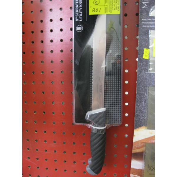 2 SCHRAF 9" SERRATED UTILITY KNIVES