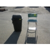 Image 1 : FOLDING VINTAGE FOLDING STEP STOOL & GARBAGE CAN W/LID