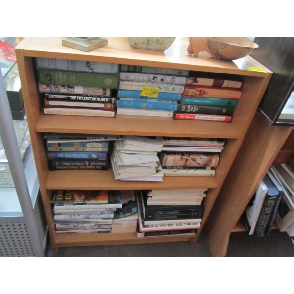 LG. LOT OF BOOKS ON SHELF UNIT