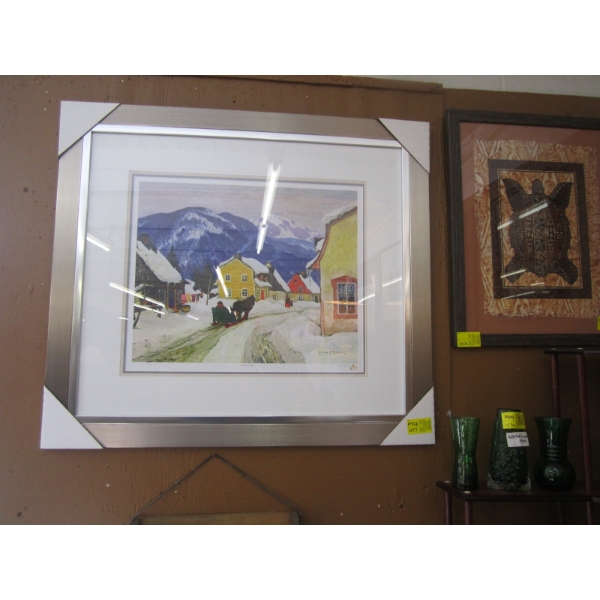 FRAMED PRINT BY C. GAGNON "LAURENTIAN VILLAGE" 833/1932