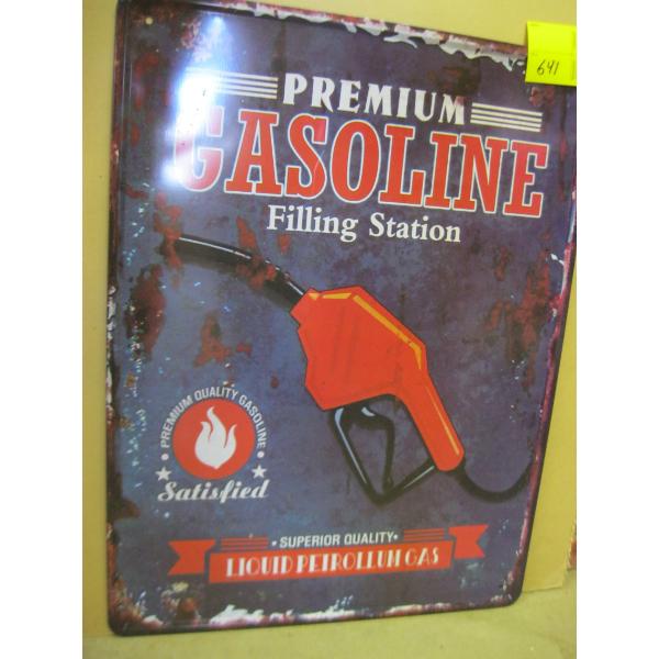PREMIUM GASOLINE FILLING STATION TIN SIGN