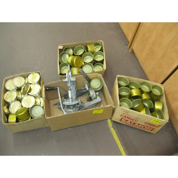 2 CANNING MACHINES W/BOXES OF CANS