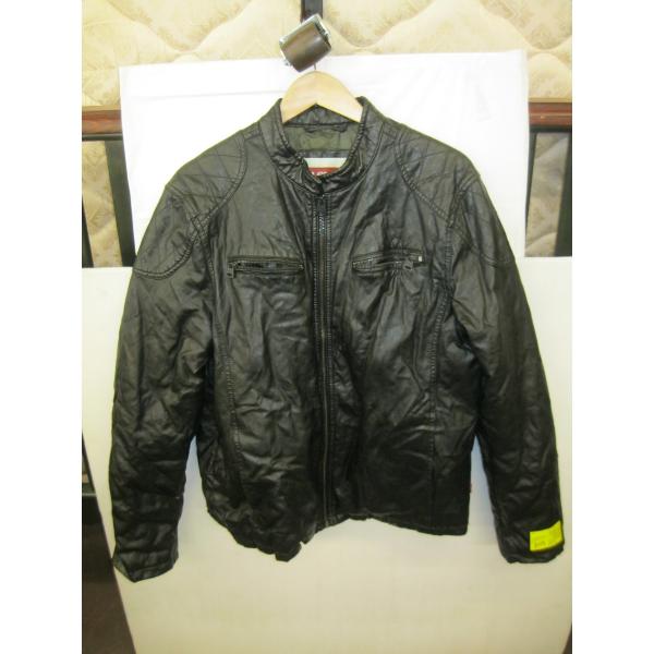 BLACK LEATHER LEVIS JACKET, SZ M
