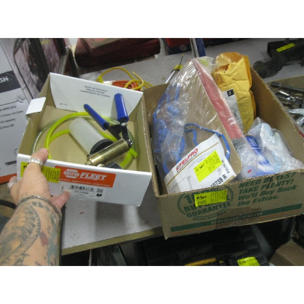 VACUUM GAUGE & ASST. CAR PARTS, ETC.