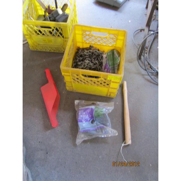 CRATE OF CHAIN & MISC.