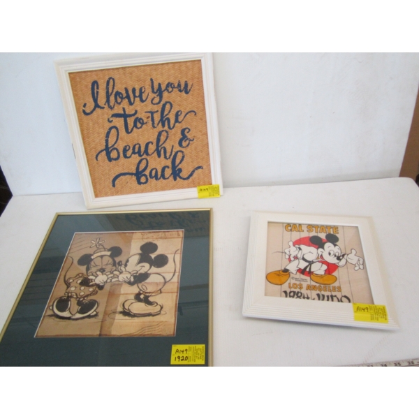 MICKEY T-SHIRT, MICKEY MOUSE TELLING MINNIE A SECRET & BEACH PICTURE