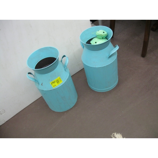 2 DECORATIVE CREAM CANS